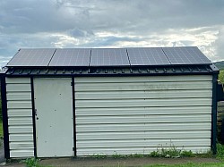 Solar panels on garage roof